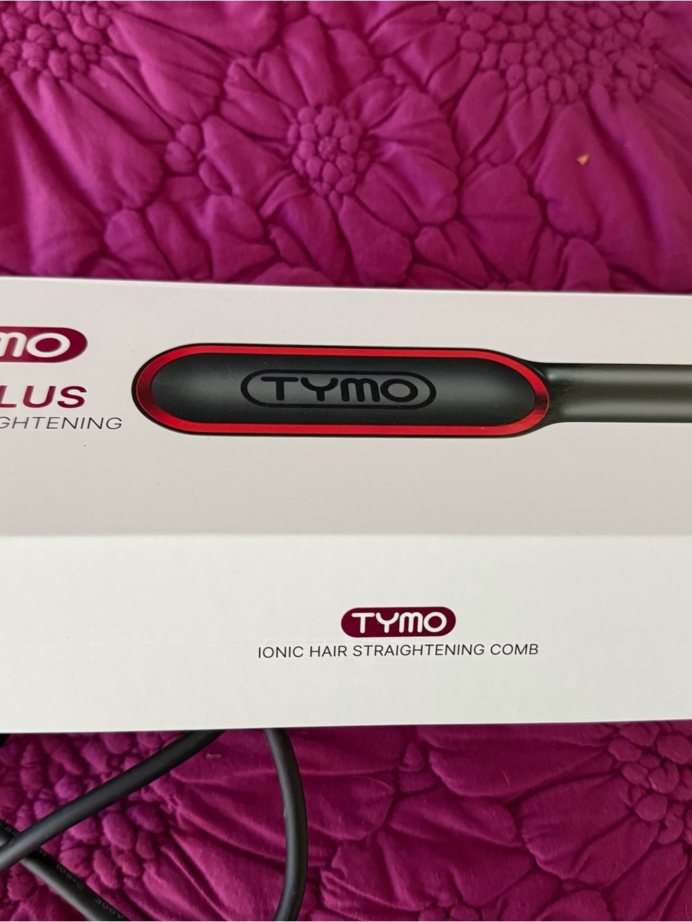 TYMO Ionic Hair Straightening Comb - Black and Red